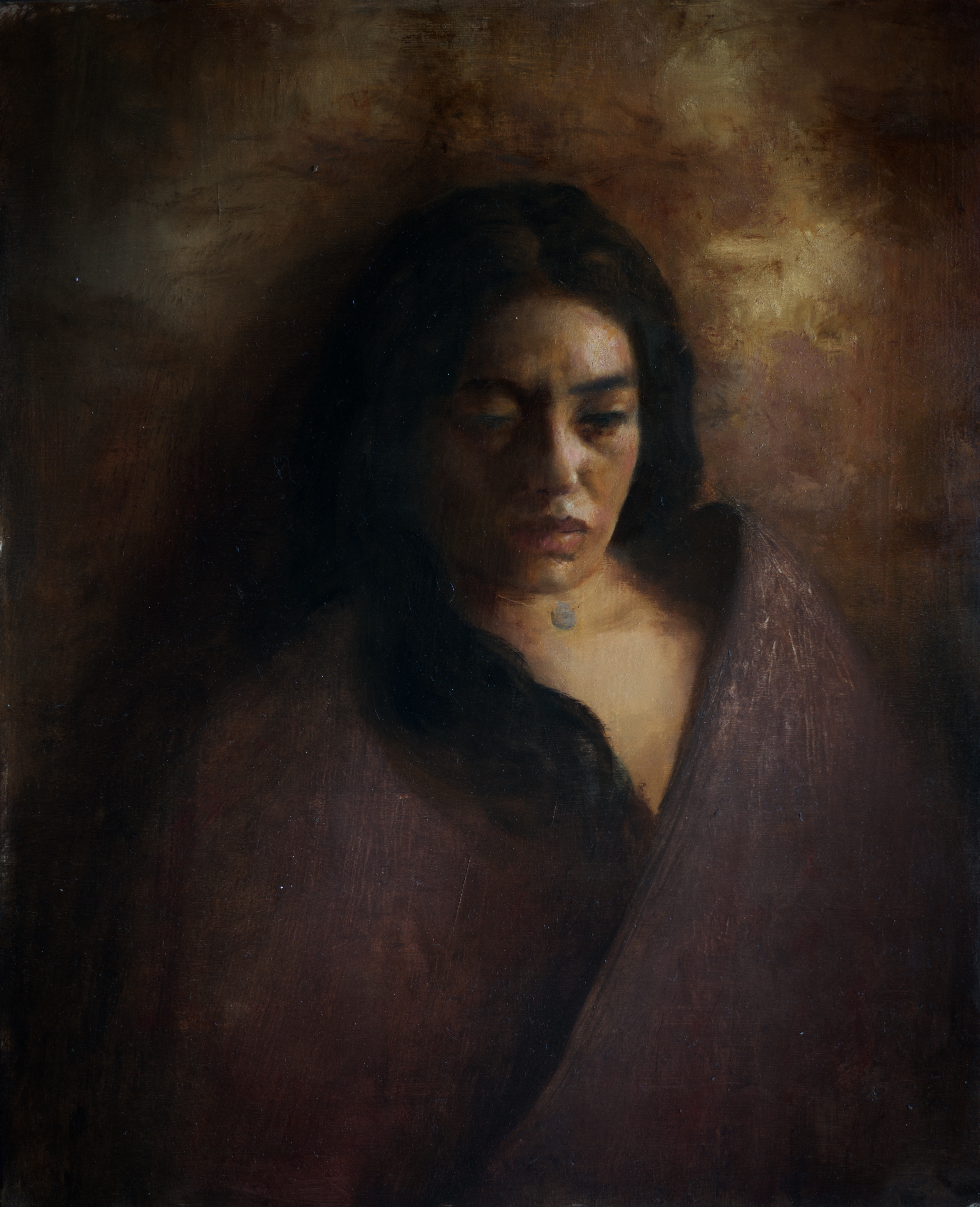 Retrato femenino al óleo